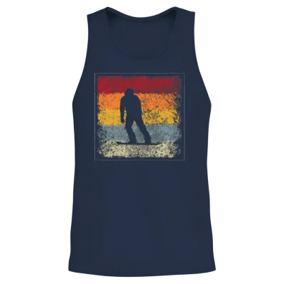 Snowboarding Retro Unisex Tank Top - Navy