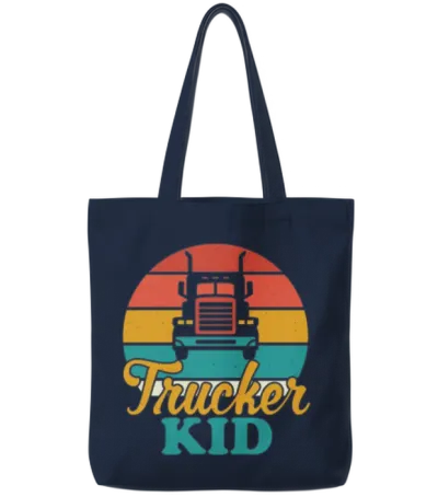 Trucker Kid - Retro Style Tote Bags - Navy