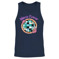 Retro Disco Fever Unisex Tank Top - Navy – 2