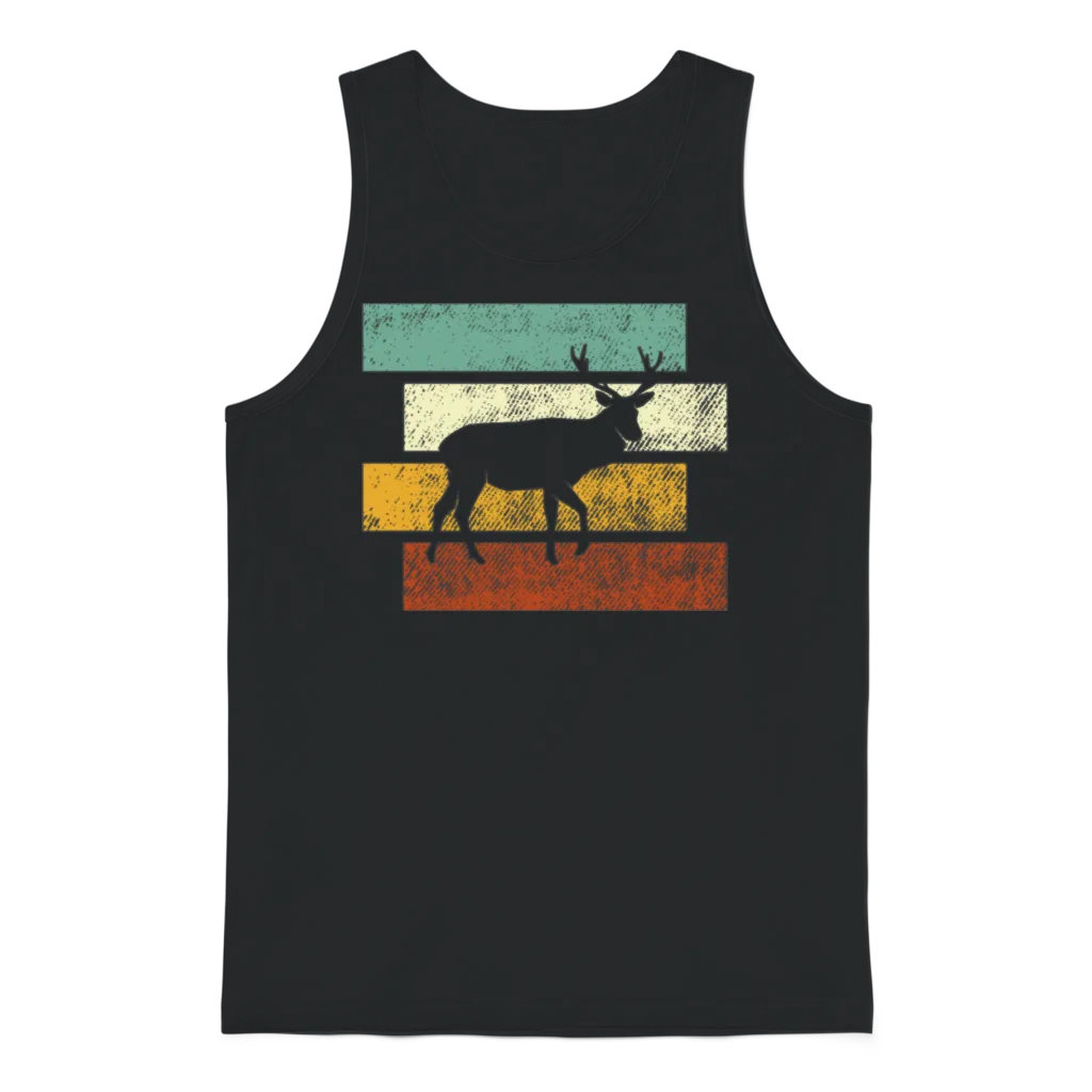Deer Retro โ Wildlife Unisex Tank Top - Black