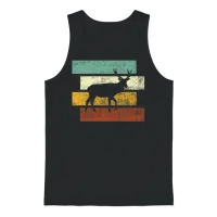 Deer Retro — Wildlife Unisex Tank Top - Black – 1