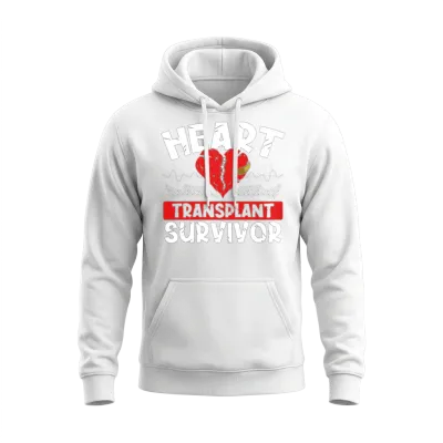 Heart Cardiac Pacemaker Heart Transplant Survivor Unisex Hoodie - White