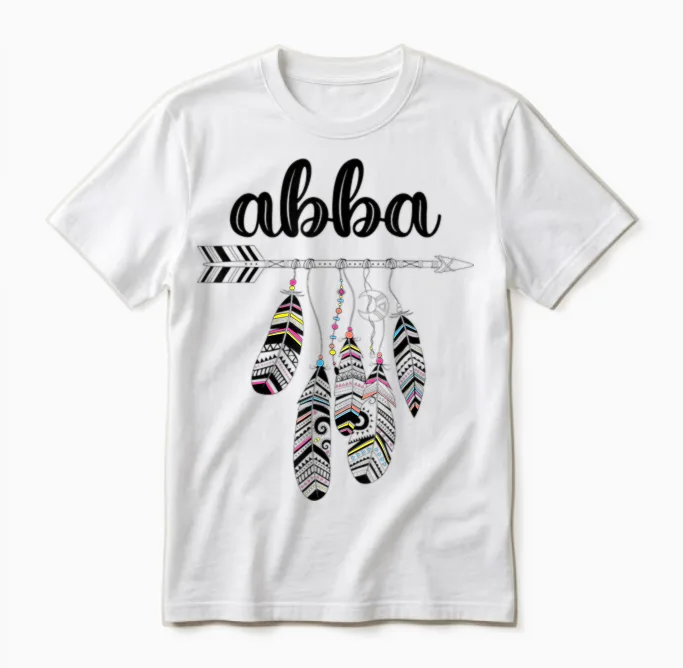 Abba Name Women's Men's Children's Abba Birthday Shirt Gift Abba Name T-Shirt, White Unisex T-Shirt in White