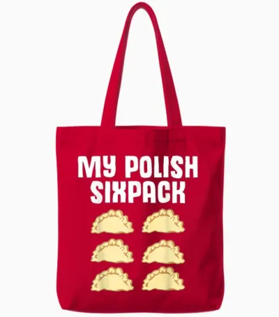 Teigtasche Witz Sixpack Polen Pole Polnisch Polska Pierogi Tote Bags - Red