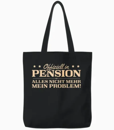 Men's Pension Beamter in Retirement Pensioner T-Shirt, Black Tote Bags - Black