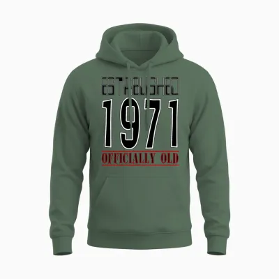 1971 Official Old Black Unisex Hoodie - Military Green