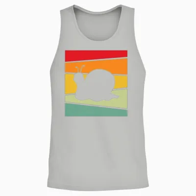 Snail Retro Unisex Tank Top - Ash