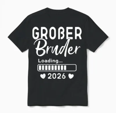 Children's Big Brother Loaded 2026 Ich Werde Großer Bruder 2026 T-Shirt, Black Unisex T-Shirt - Black