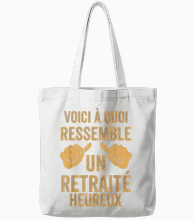 Funny Retirement Man What a Happy Pensioner Looks Like Tote Bags - White