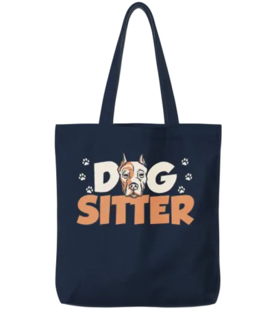 Dog Sitter Puppy Job Dogs Dog Sitting Tote Bags - Navy