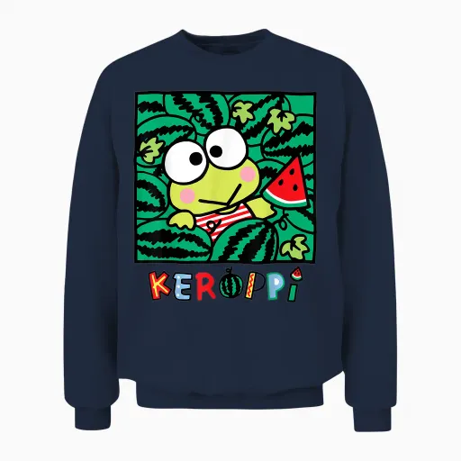 Keroppi Watermelon Summer Fun Unisex Sweatshirt in Navy