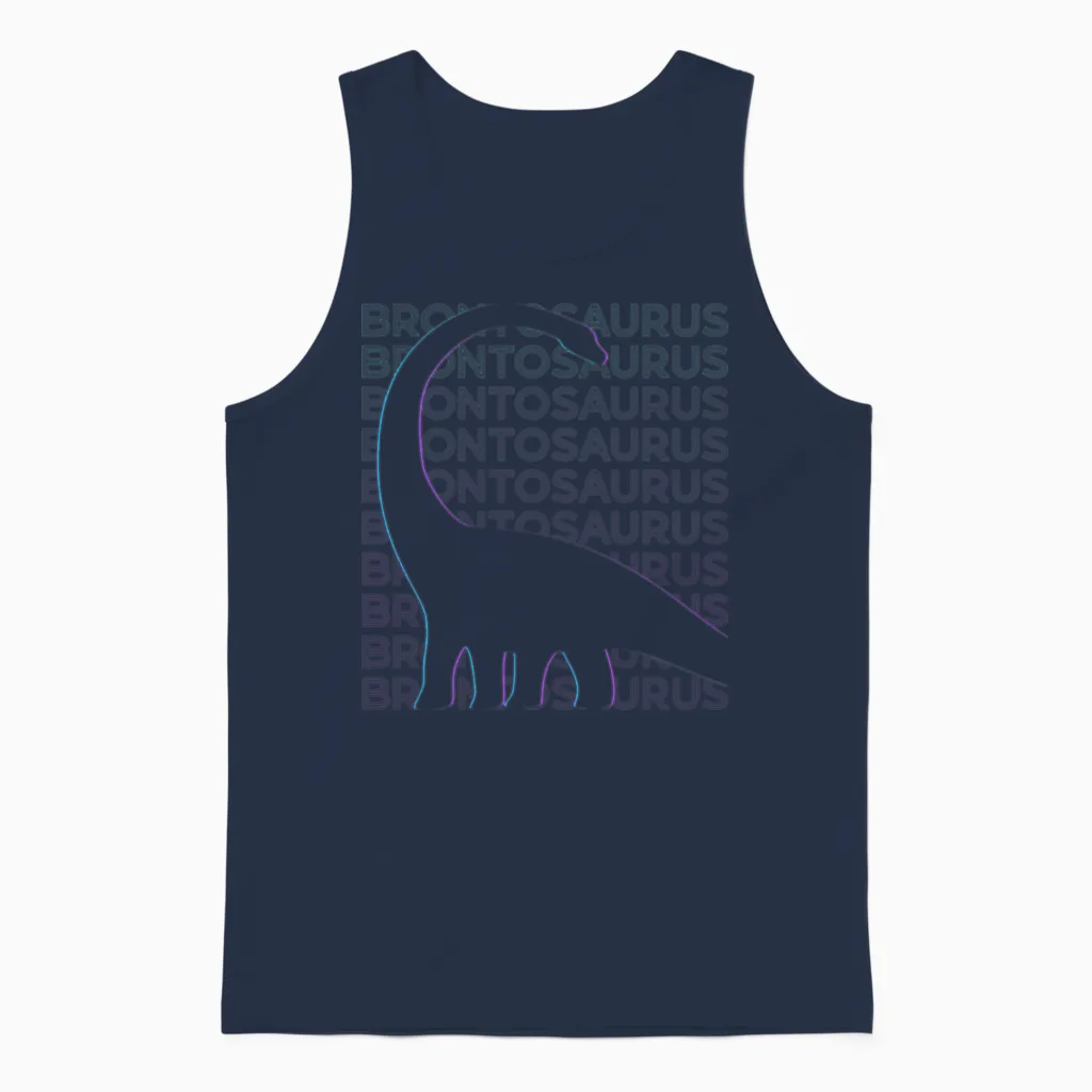 Brontosaurus Dinosaur Retro Kids & Baby Unisex Tank Top in Navy