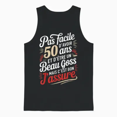 50th Birthday Man Funny Gift Idea Funny Unisex Tank Top - Black