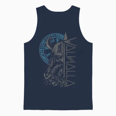 Wikinger Krieger Schwert Walhalla Runen Nordischer Kompass Unisex Tank Top - Navy