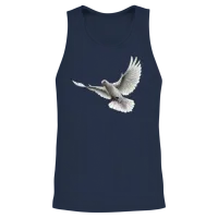 Dove in Flight Illustration Unisex Tank Top - Navy – 2