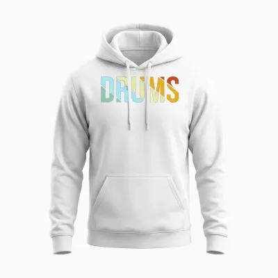 Drums Retro Unisex Hoodie - White