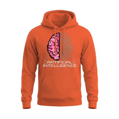 Artificial Intelligence Hoodie Ai Hoodie Robot Ai Unisex Hoodie - Orange