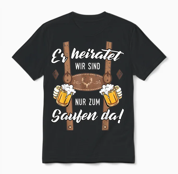 Jga T-Shirt Polterer Polterabend Junggesellenabschied Männer Unisex T-Shirt in Black