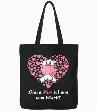 Damen Landwirtin Braut Outfit Mit Kuh Jga Tote Bags - Black