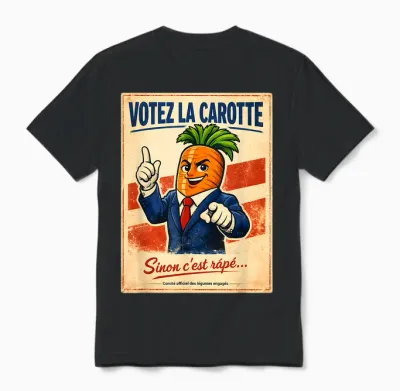 Vote the Carrot – Political Humor Vintage Retro Unisex T-Shirt - Black