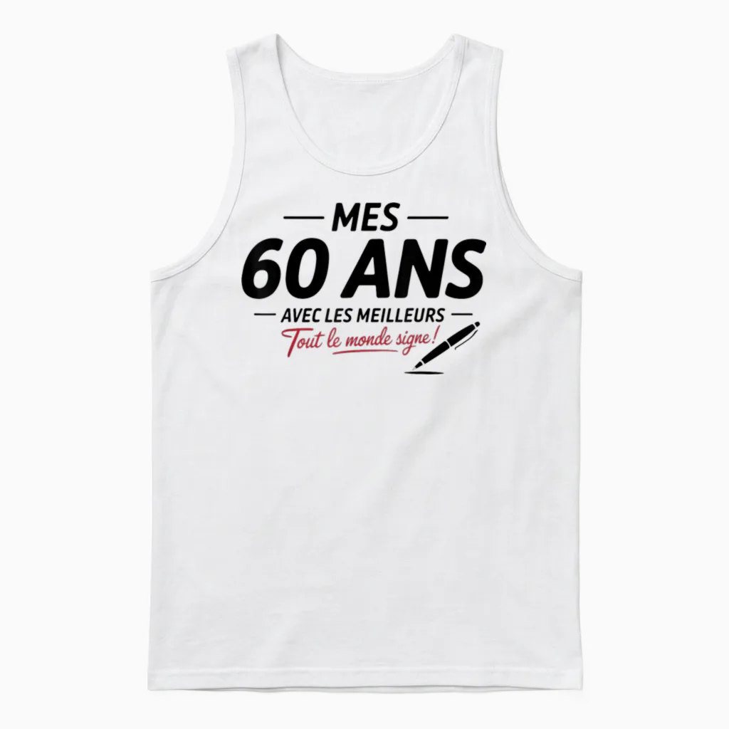 60th Birthday Man Woman 60 Years 1965 Funny Gift Unisex Tank Top in White
