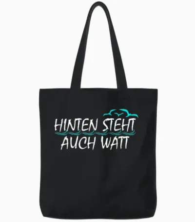Hinten Steht Auch Watt Tote Bags - Black