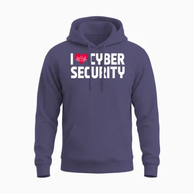 I Love Cyber Security Unisex Hoodie - Heather Sport Dark Navy