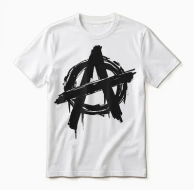 Grunge Anarchy Symbol 2.0 T-Shirt, White, S Unisex T-Shirt - White