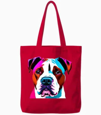 Dog Chien Tote Bags - Red
