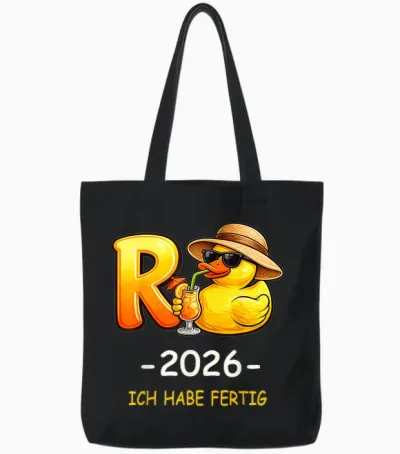 Rentner 2026 Ente Ich Habe Fertig Ruhestand Rentnerin Tote Bags - Black