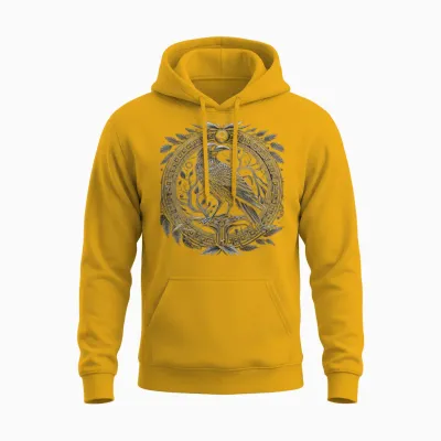 Odins Rabe Wikinger Nordische Runen Viking Mythologie Unisex Hoodie - Gold