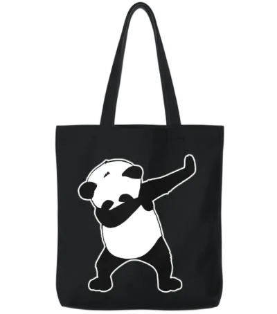 Dab Life Panda Dance Funny Tote Bags - Black
