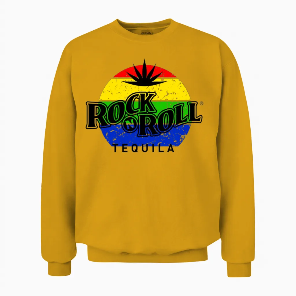 Rock N Roll Tequila Seventh Collection Unisex Sweatshirt in Gold