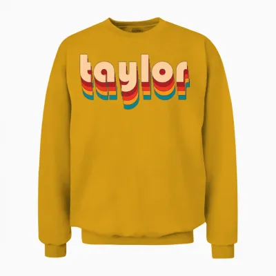 Retro Taylor Name Unisex Sweatshirt - Gold