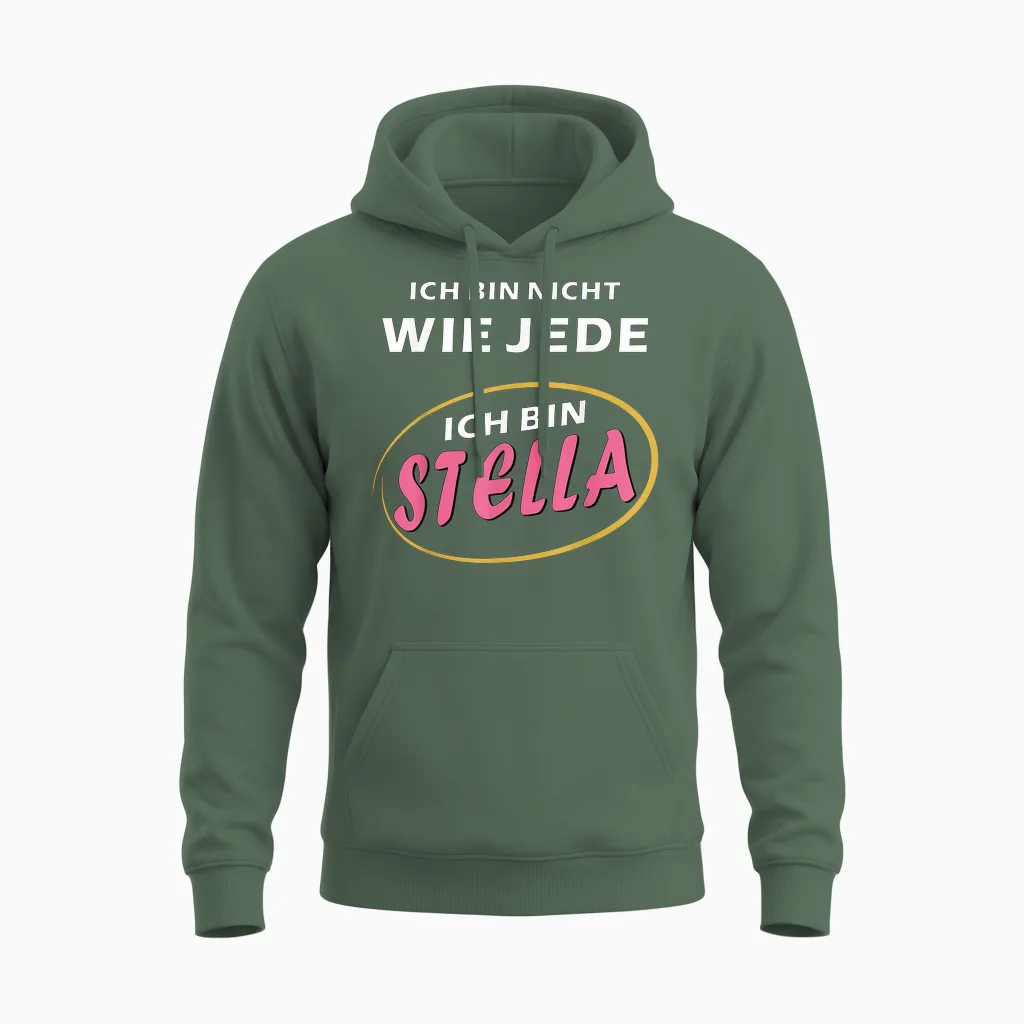 Stella First Name Girls Women Gift Ideas for Stella T-Shirt, Black Unisex Hoodie in Military Green
