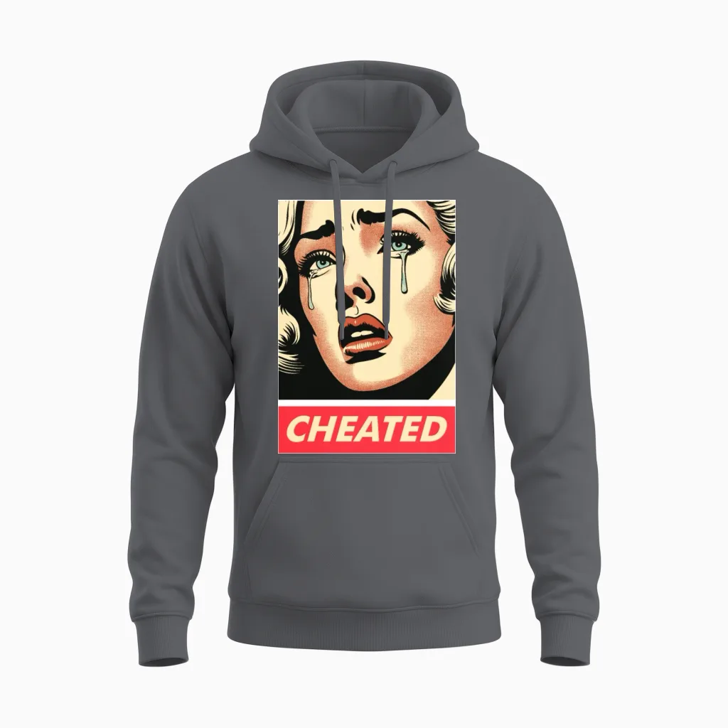 Retro Cheated Girl Unisex Hoodie in Charcoal