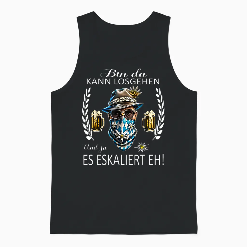 Grantler Trachten Herren Tracht Lausbua Passend Oktoberfest Unisex Tank Top in Black