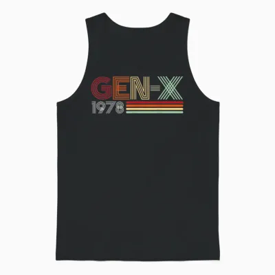 Gen X 1978 Retro-Generation Xer Im Vintage-Textstil Unisex Tank Top - Black
