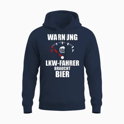 Lkw-Fahrer Tshirt Lustiger Spruch Bier Biertrinker Unisex Hoodie - Navy