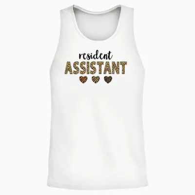 Resident Assistant Squad Funny Assistant Leopard Unisex Tank Top - White