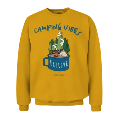 Camping Vibes Explore Unisex Sweatshirt - Gold