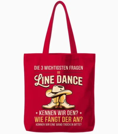 Die 3 Fragen Im Line Dance Women's Western Country Dance Tote Bags - Red