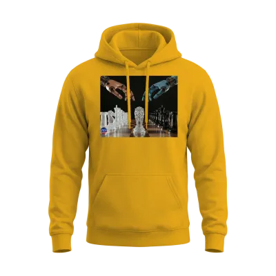 Crystal Robotic Chess Clash Unisex Hoodie - Gold