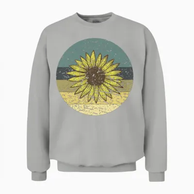Retro Sunflower Unisex Sweatshirt - Ash