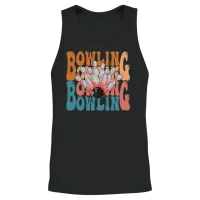 Bowling Retro Wavy Unisex Tank Top - Black – 2
