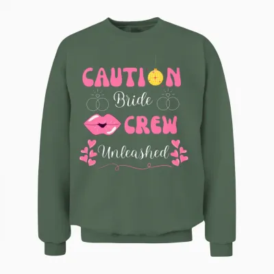 Groovy Bachelorette Party Unisex Sweatshirt - Military Green