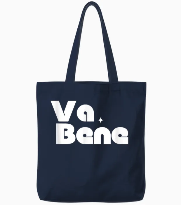 Va Bene - Très Bien - Ok Graphisme Tote Bags in Navy