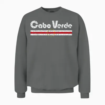 Cabo Verde Flag Cabo Verdean Retro Vintage Classic Graphic Unisex Sweatshirt - Graphite Heather