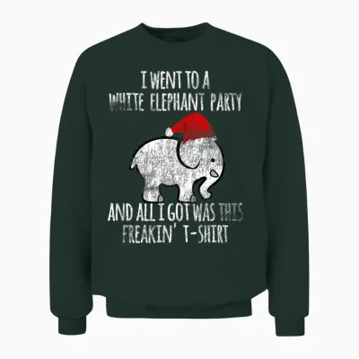White Elephant Christmas Fun T-Shirt Gift Exchange Contest Unisex Sweatshirt - Forest