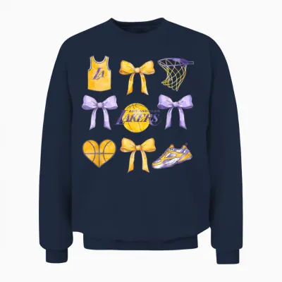 Nba Los Angeles Lakers Bow Grid Unisex Sweatshirt - Navy